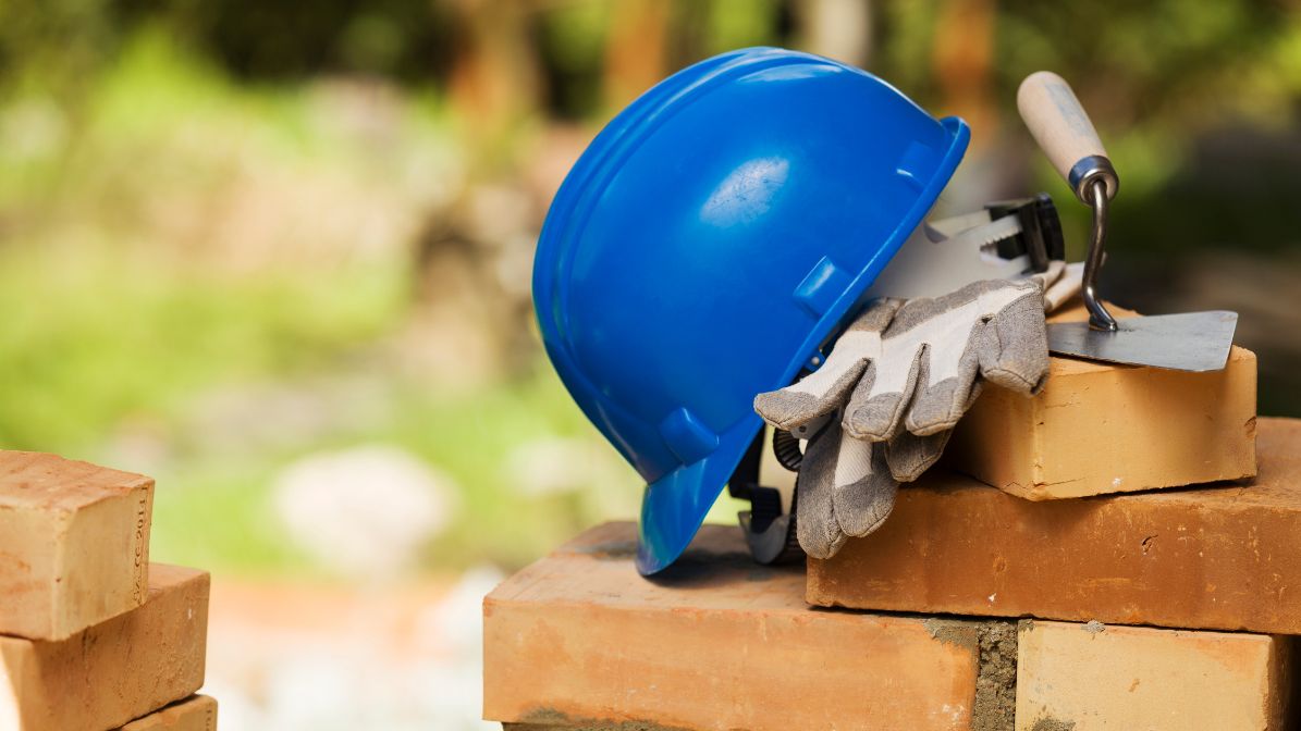 A Helmet On A Bricks