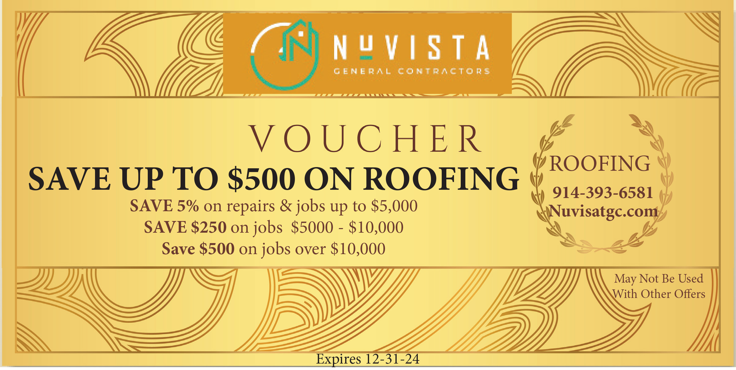 Nuvista roofing voucher save up to $500