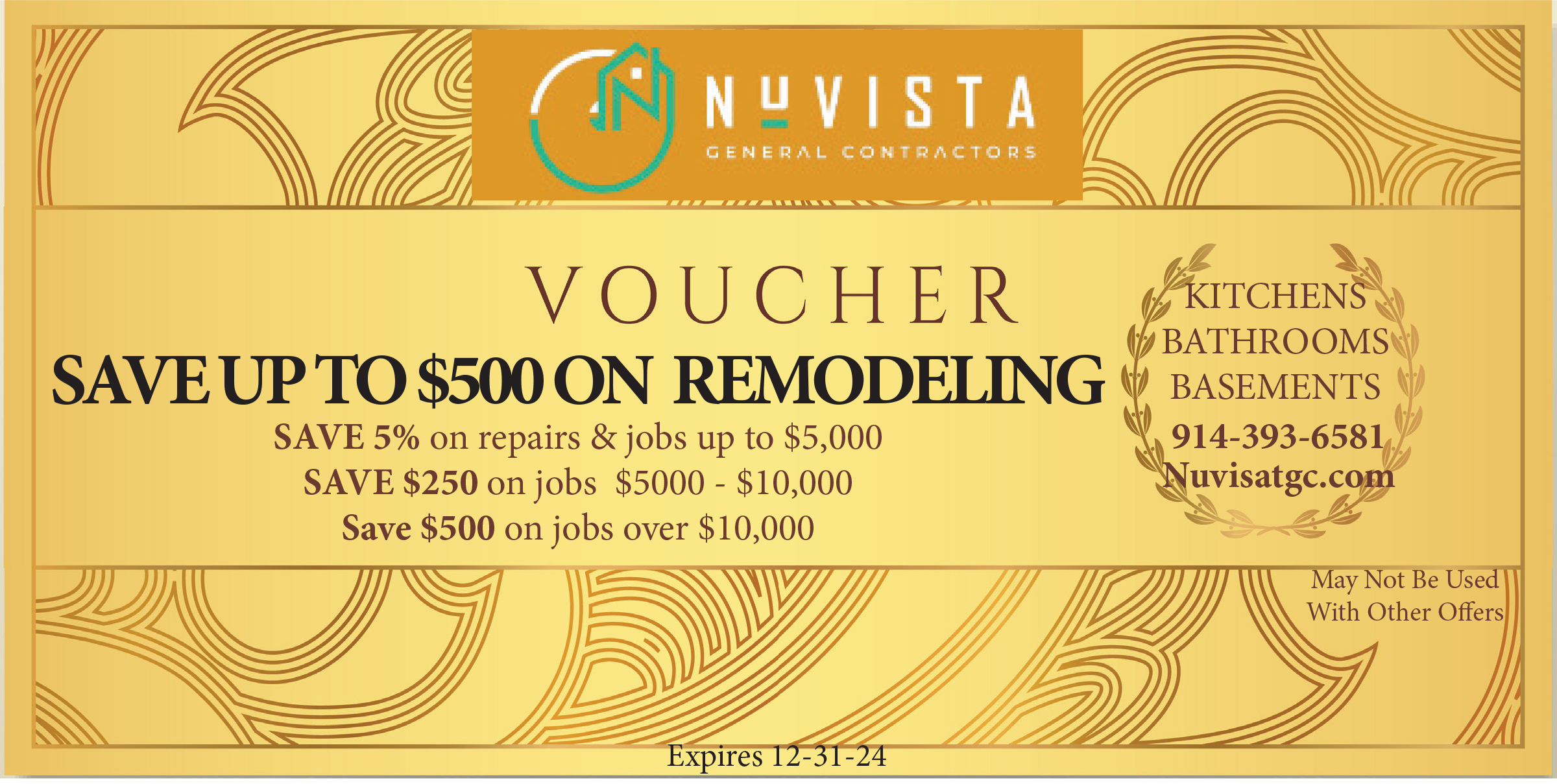 Nuvisat ktichem, Bathroom, or Basement Remodeling Voucher save up to $500