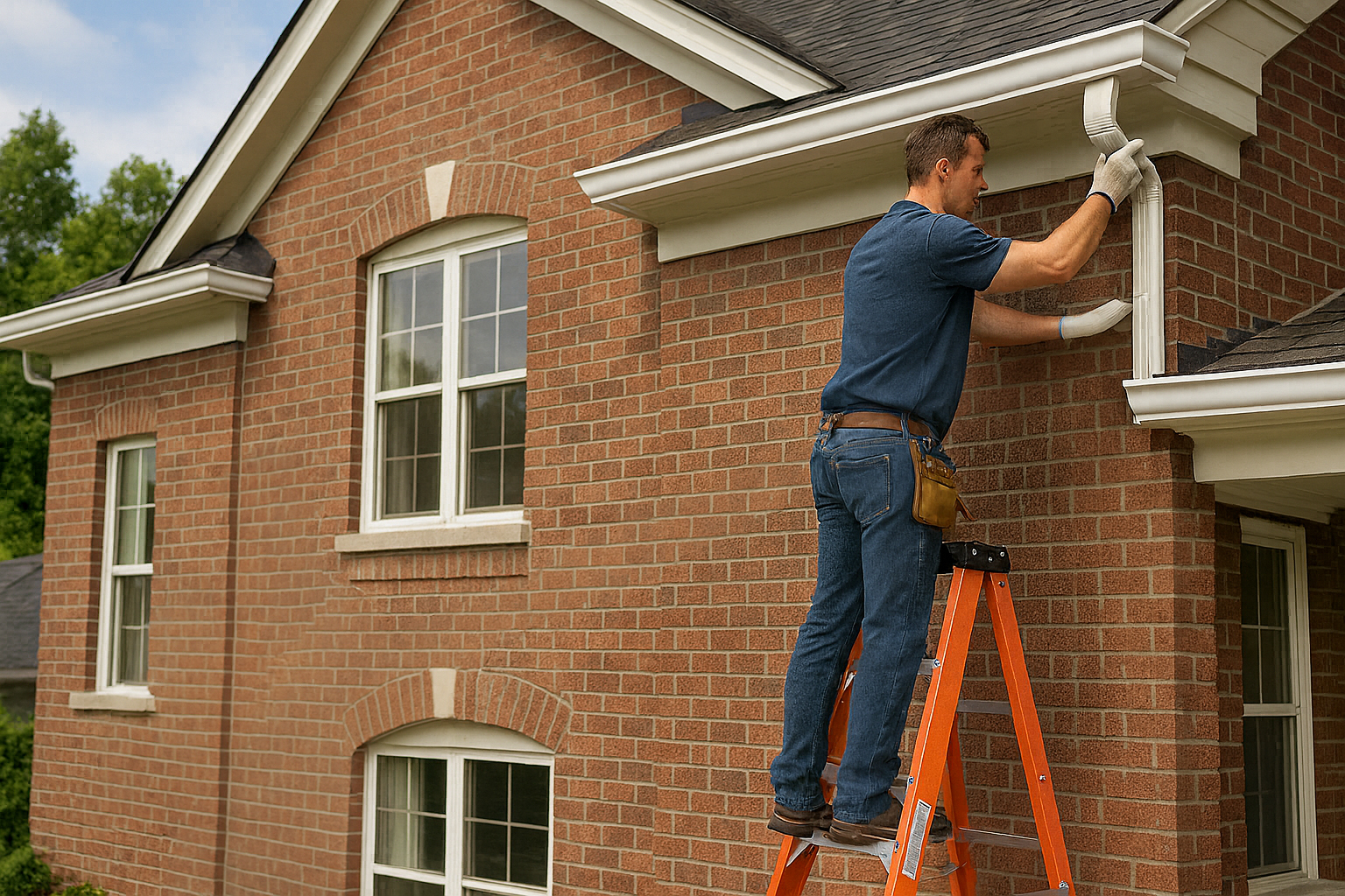 Nuvista cheking gutter intatation serving Bergen, Passaic and Rockland county