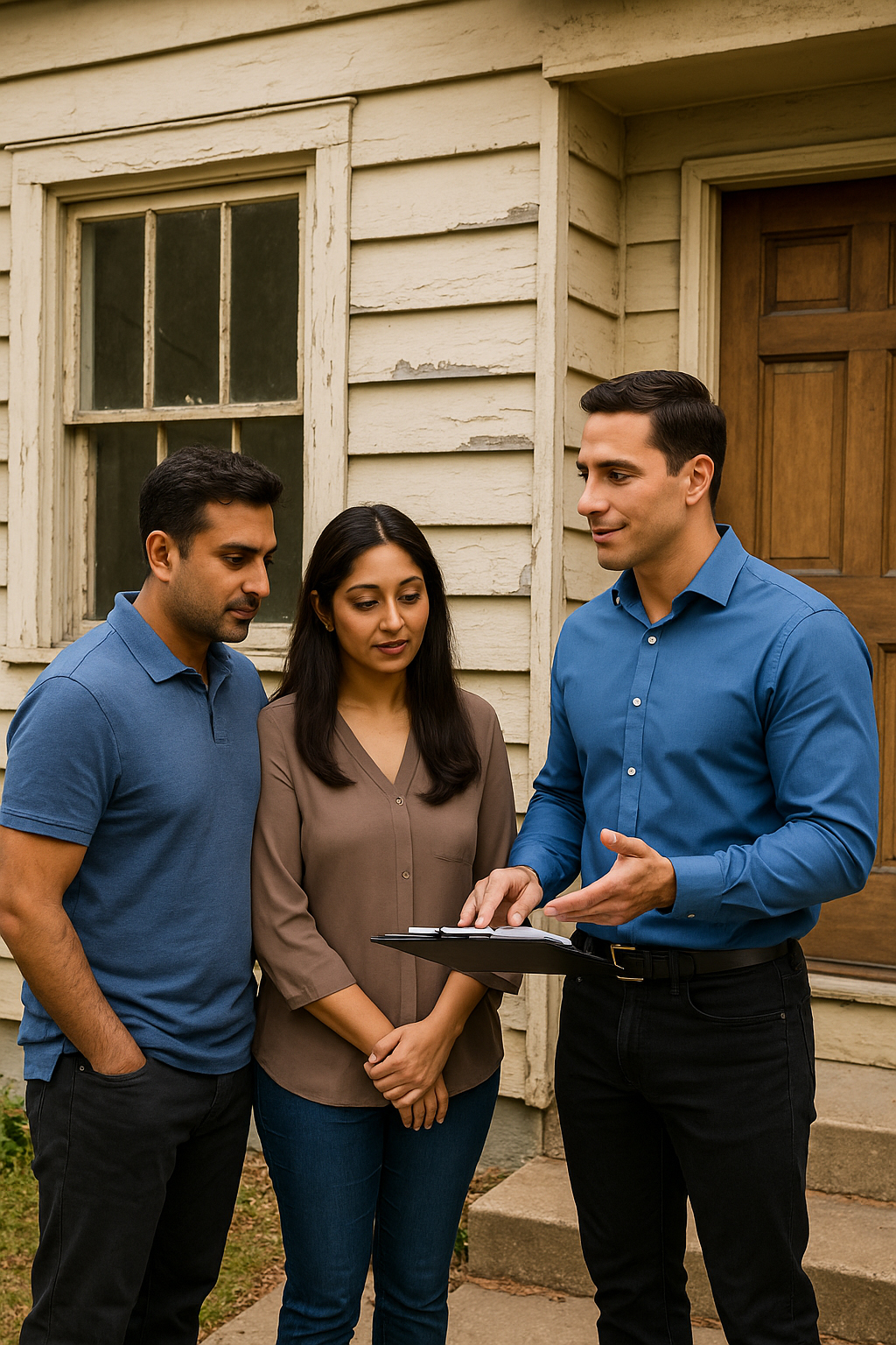 Nuvista team member consulting with a couple to upgrade their home with new widows, doors and siding in the Bergen, Passaic, Rockland County area