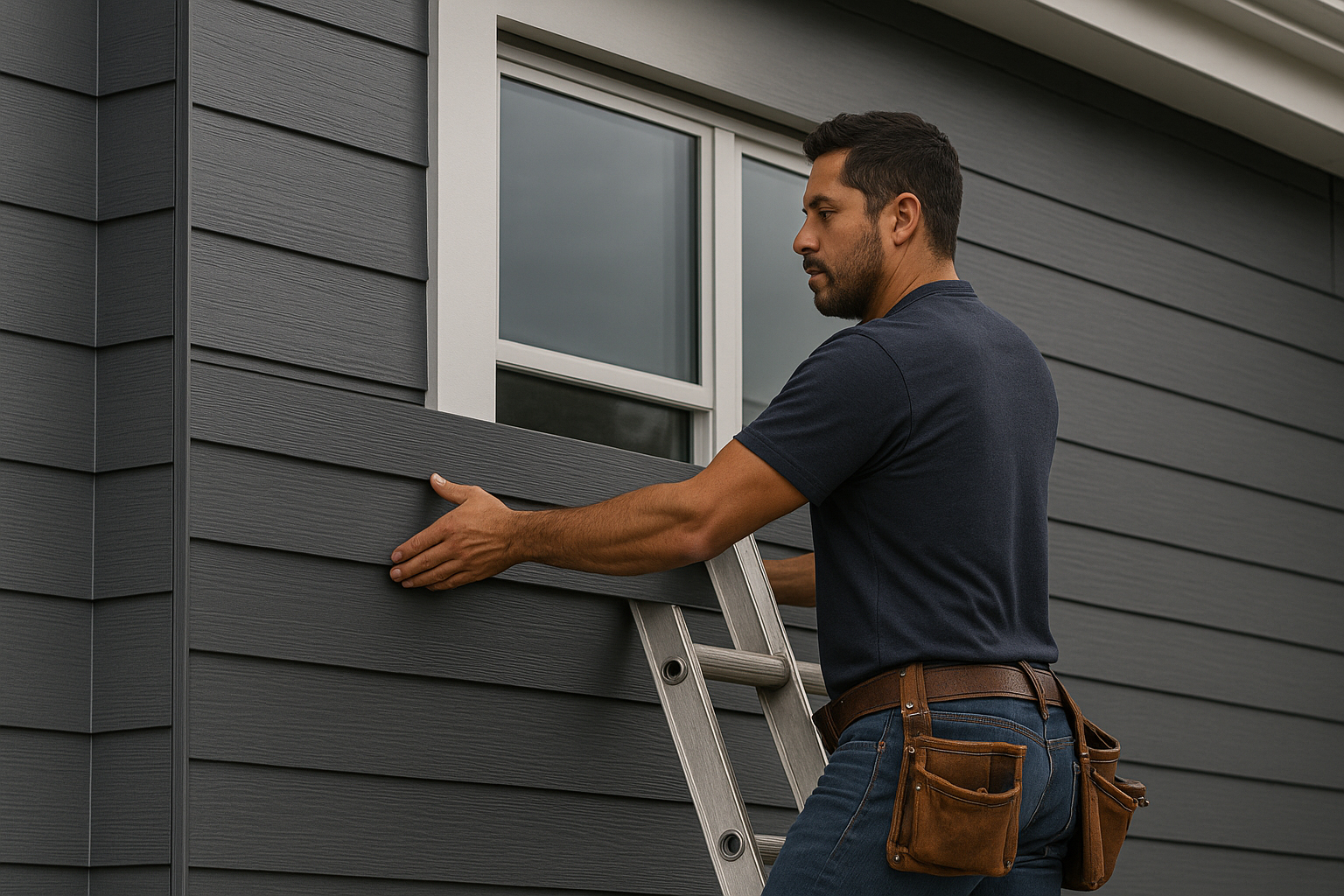 Nuvista Design GC team installing siding in the Rockland, Berge, Passaic County area