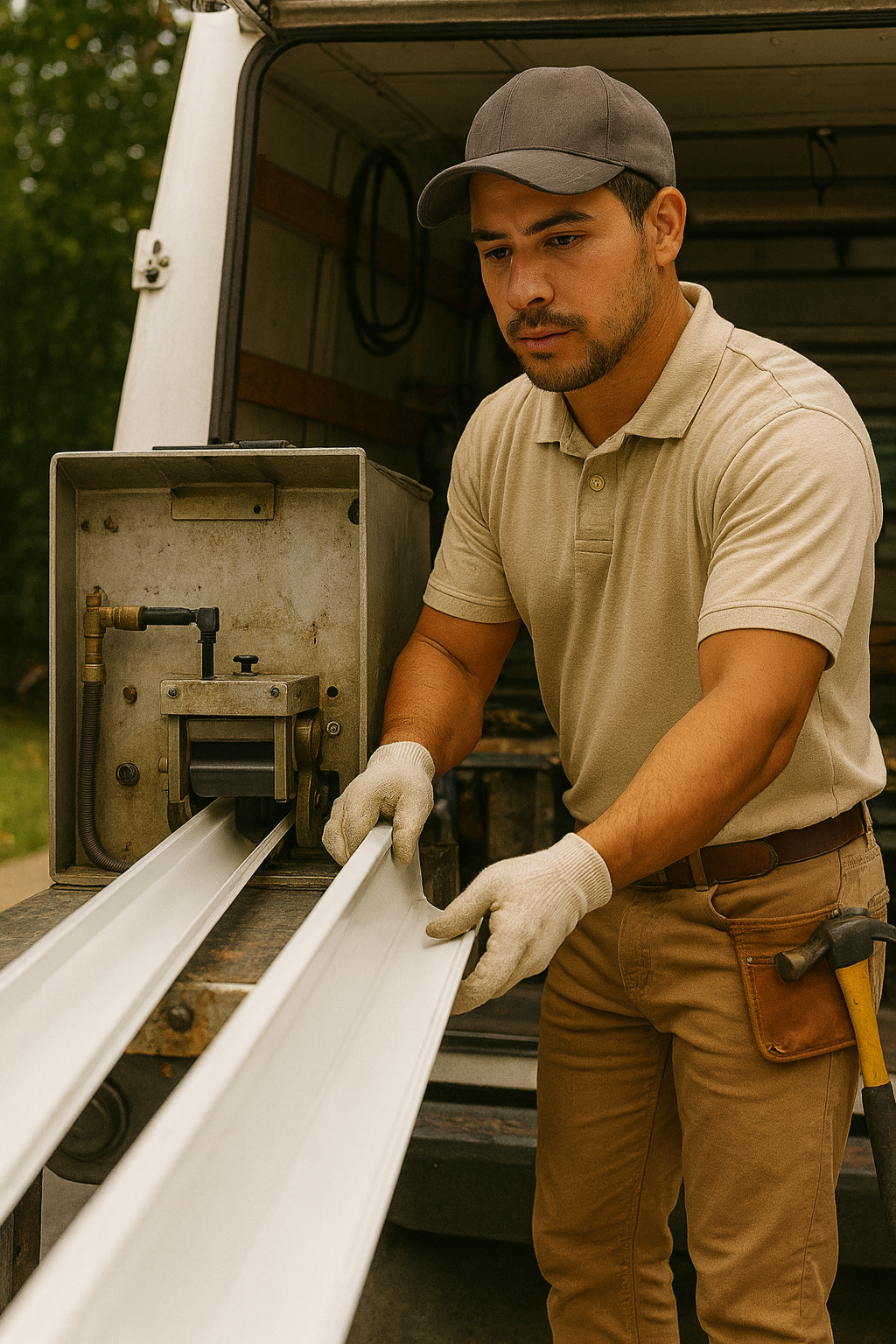 Nuvista gutter expert creating seamless gutters for Passaic, Bergen and Rockland county area