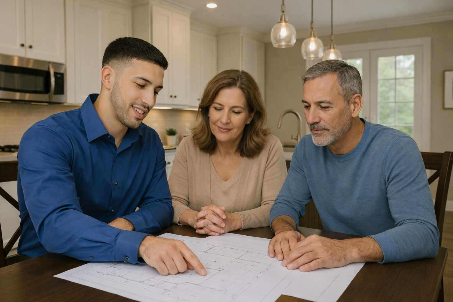 Nuvista CEO discussing plans and quote with cutomers in Bergen, Passaic and Rockalnd County area