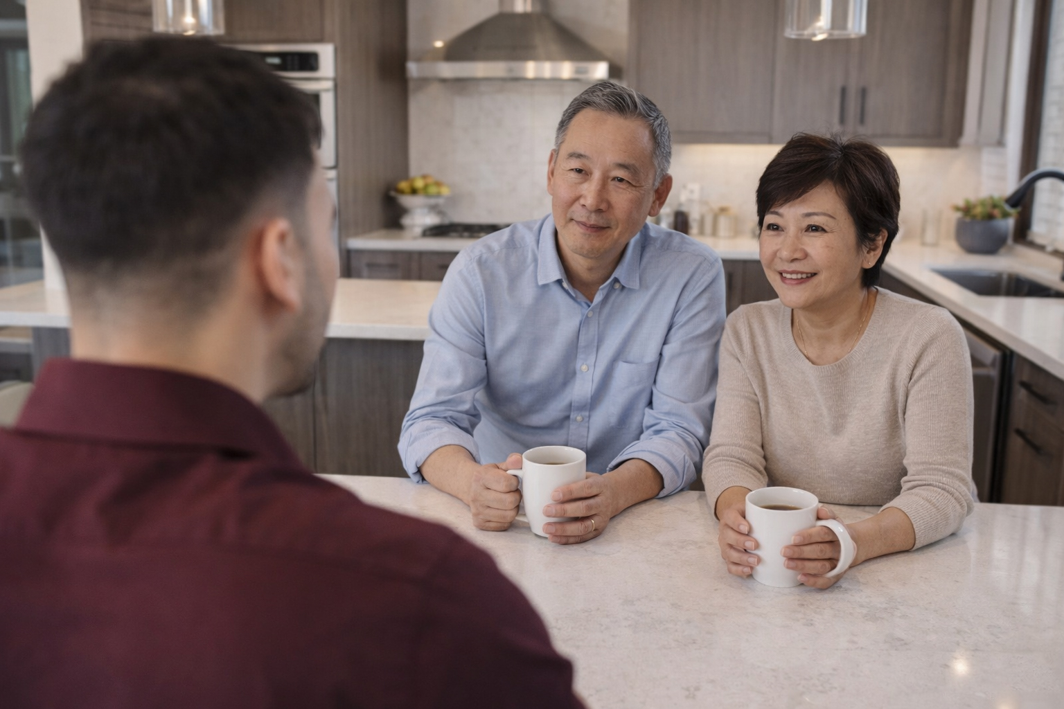 Couple asking Roberto Balonon questiona about Nuvista Desing Gs's work