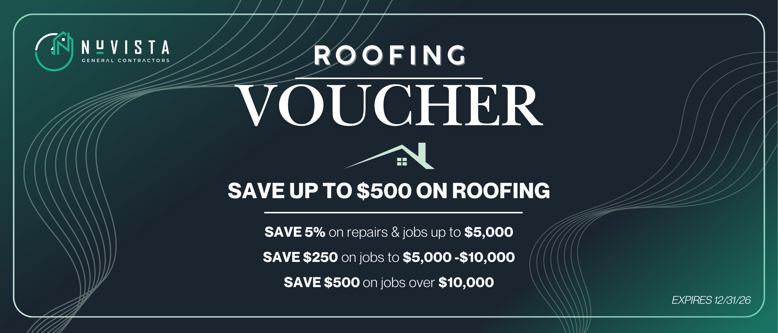 Nuvista roofing voucher save up to $500